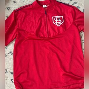 Cardinals red and white quarter zip windbreaker